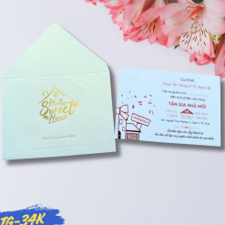 Thiệp tân gia ép kim TG-34 Kem